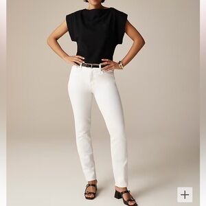 white straight leg jeans